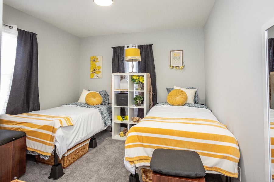Mellow out in the Yellow 2nd Floor Bedroom