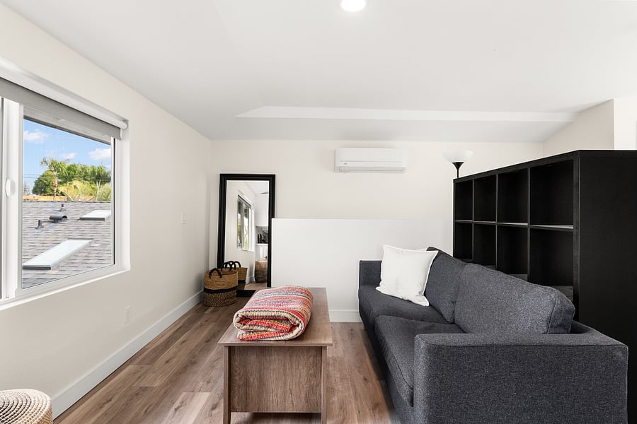 view of living area from kitchen.