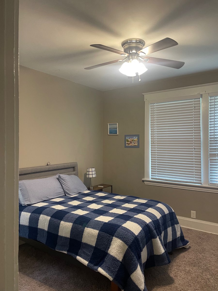 Bedroom #2: comes with the following: ceiling fan, smart tv, night stand with charger, hamper with lid, closet space
