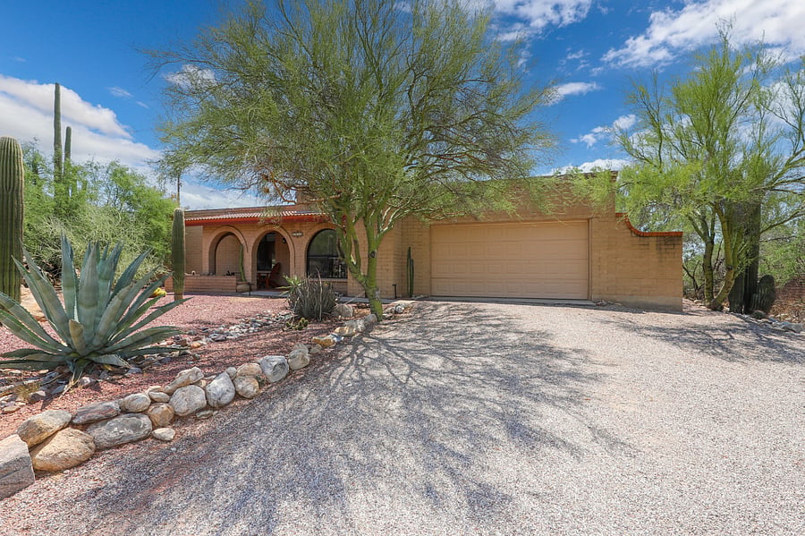 Driveway & two-car garage