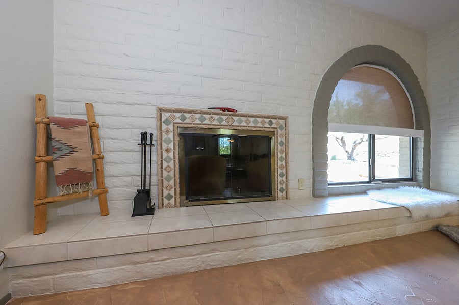 Wood-burning fireplace