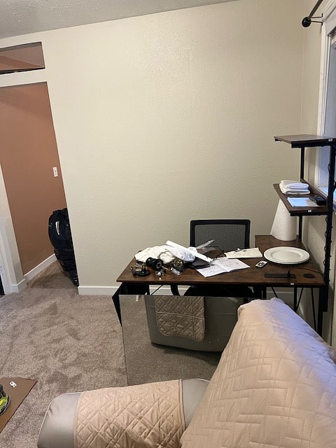 New desk, new chair, we were still putting it together when we took this picture