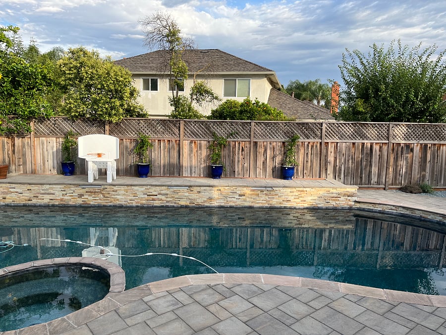 Access to Pool with waterfalls