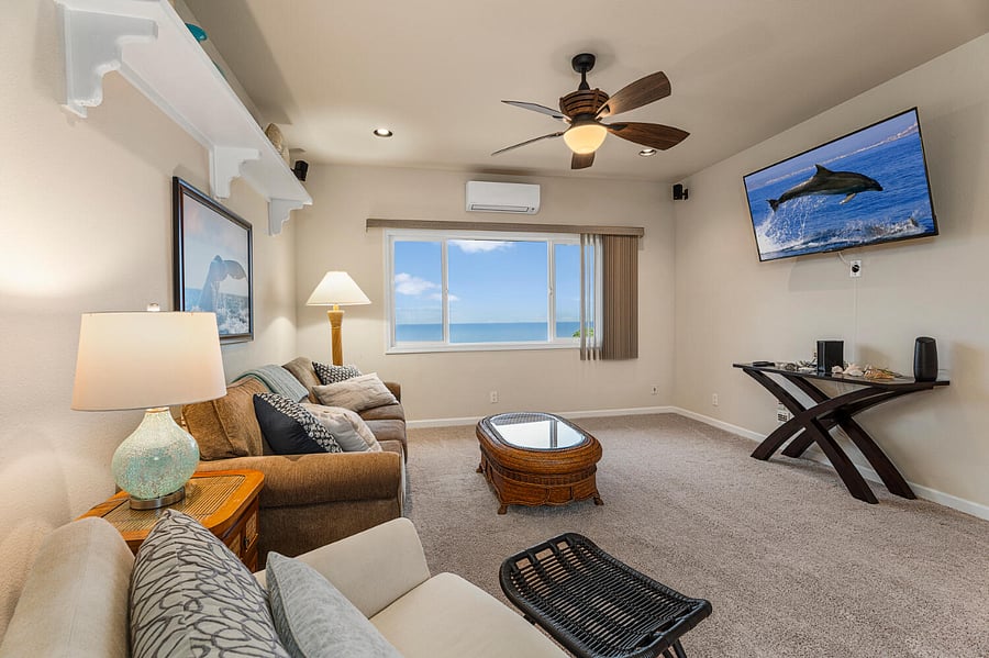 The Den features a smart TV (Google), wifi, and cable.