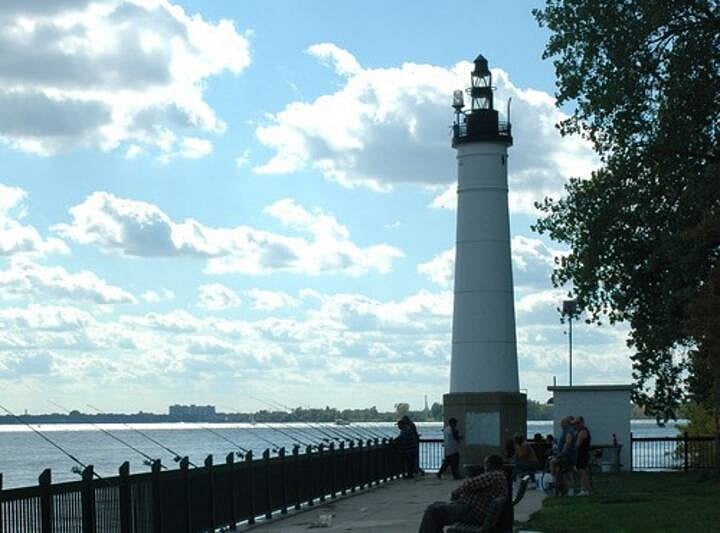 This pier is one block from the house. It's a great walk to see the water. Canada is across the lake.