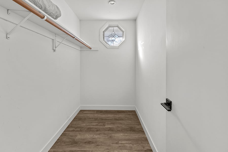 Master bedroom walk in closet