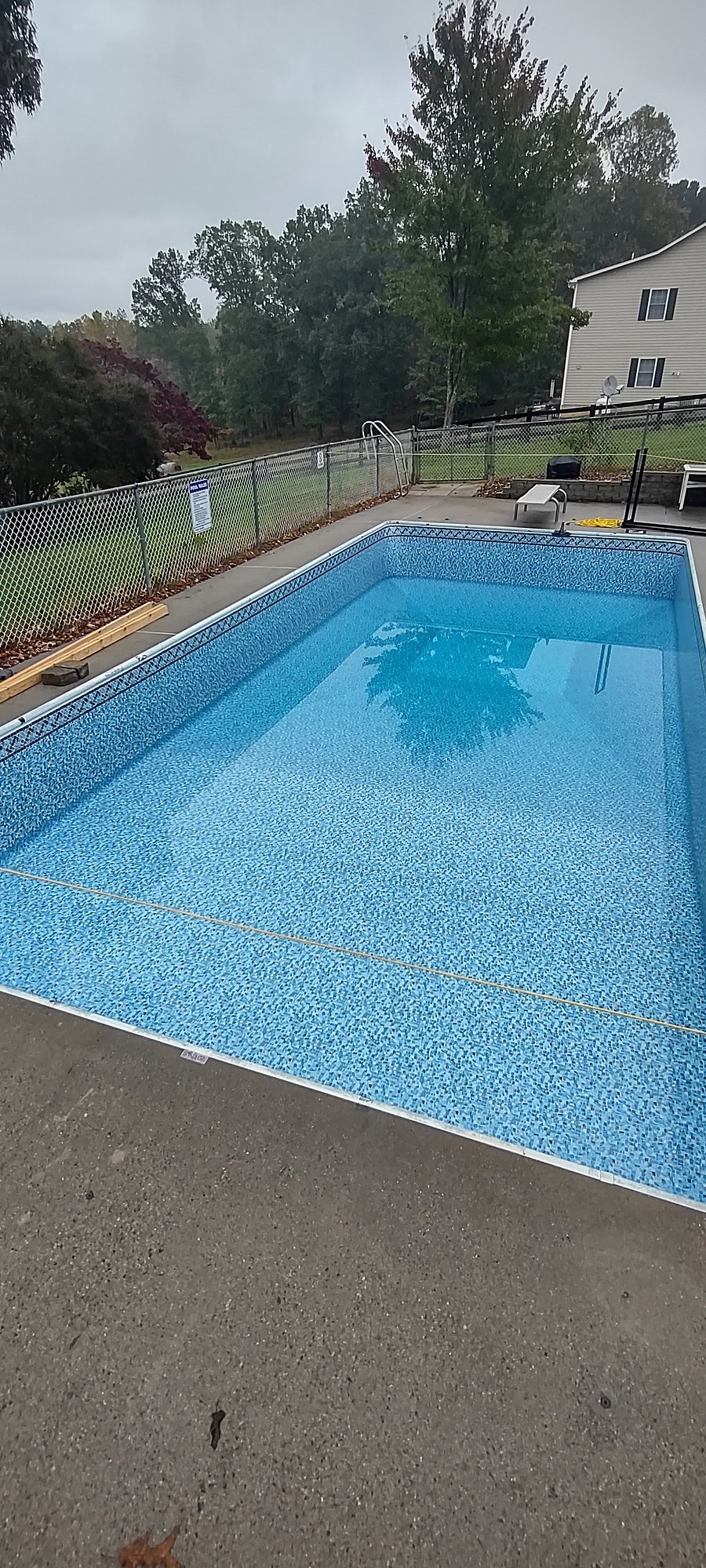The pool was just re-lined this past October.