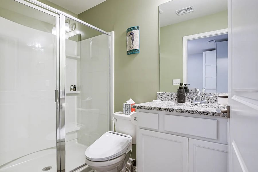 Ensuite bathroom on lower level (basement)