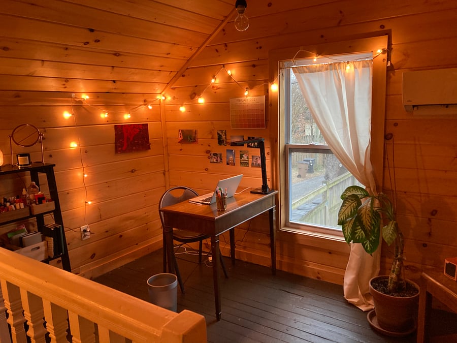 Upstairs room, set up here as a home office