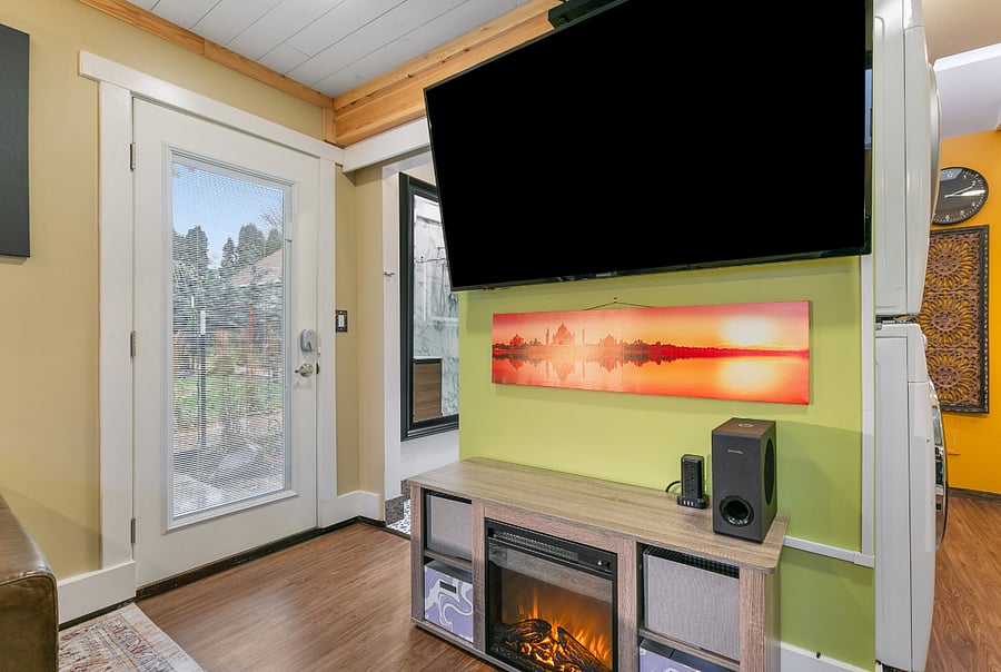 Fireplace and surround sound
