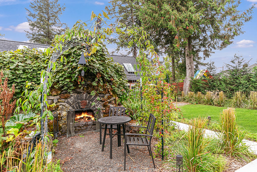 Shared outdoor fireplace