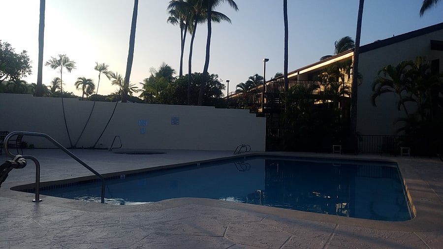 Middle pool just steps from condo entrance