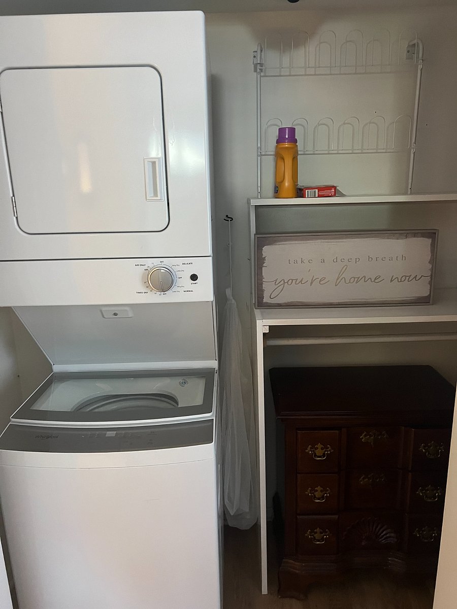 Washing Drying Area with Hanging Storage.