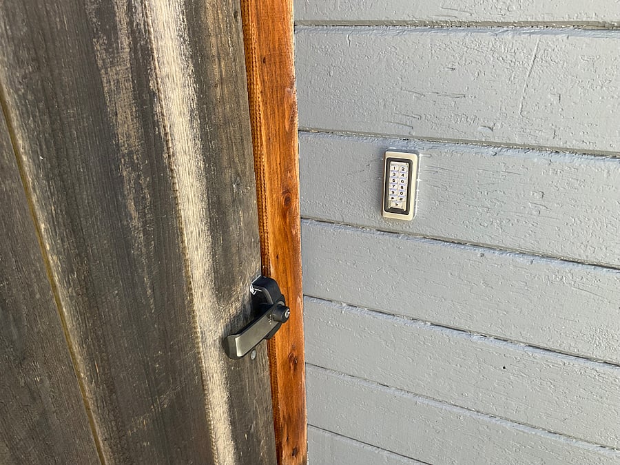 Here is the keypad that opens the gate.
