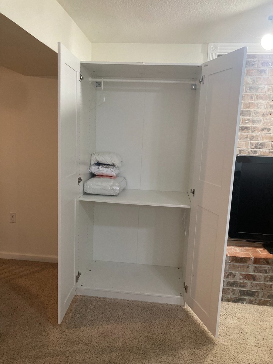 Lots of space for hanging clothes.