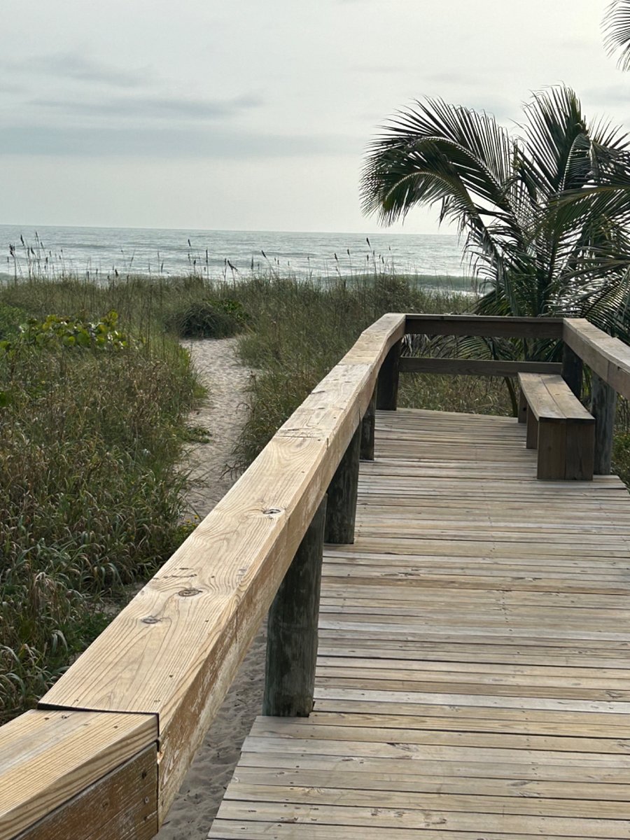 Boardwalk to private beach