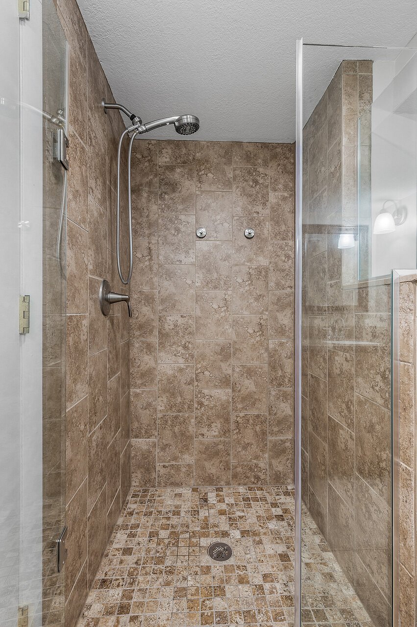We have great water pressure and a water softener.