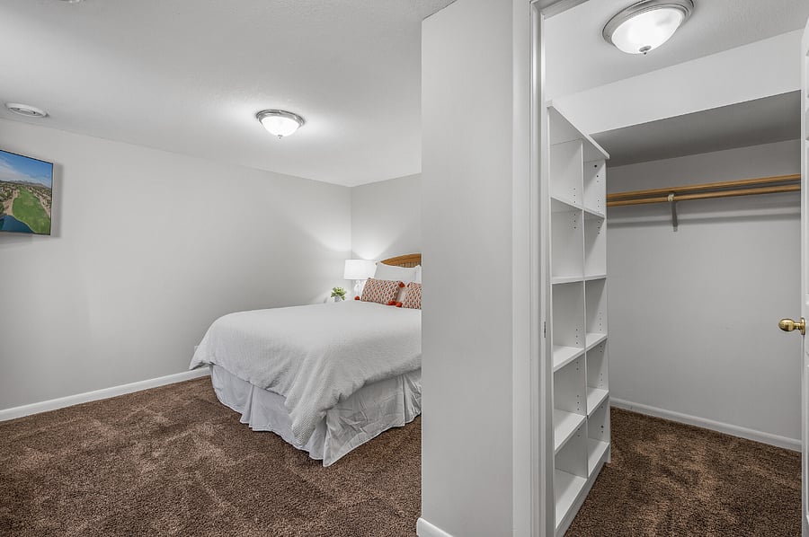 Walk-in closet in bedroom.