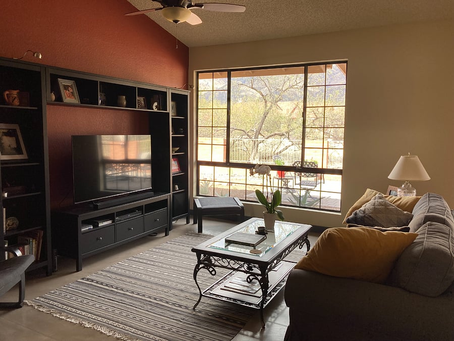 living room with smart tv