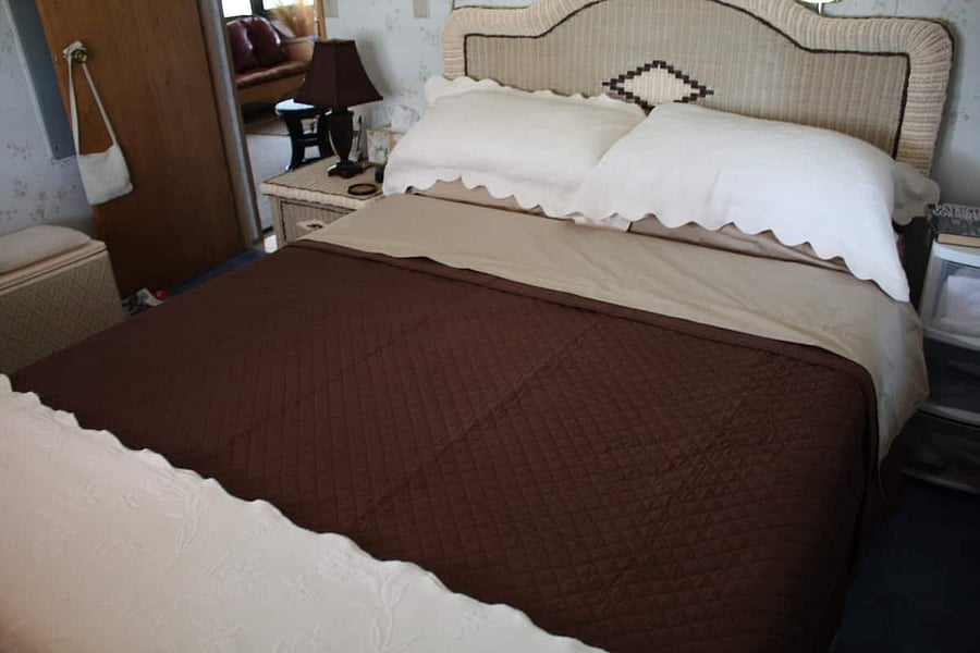 Queen size bed in master bedroom