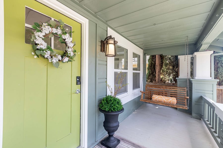 Swing on both side of front porch