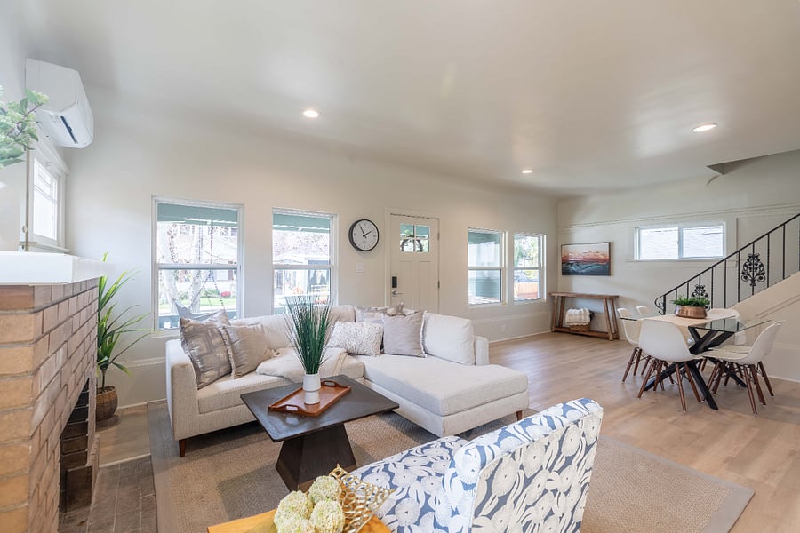 Large living room with sofa set from World Market