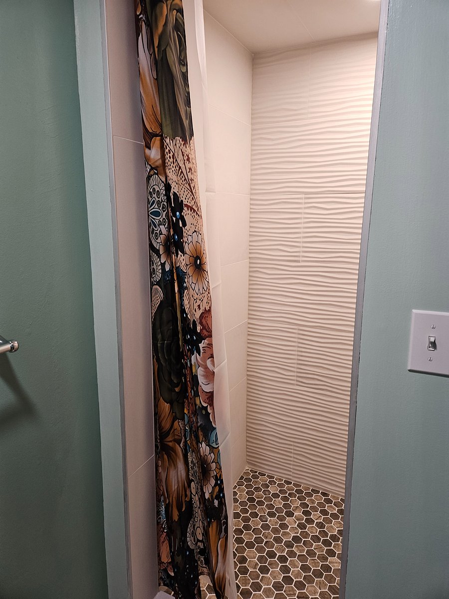 Large, fully remodeled shower.