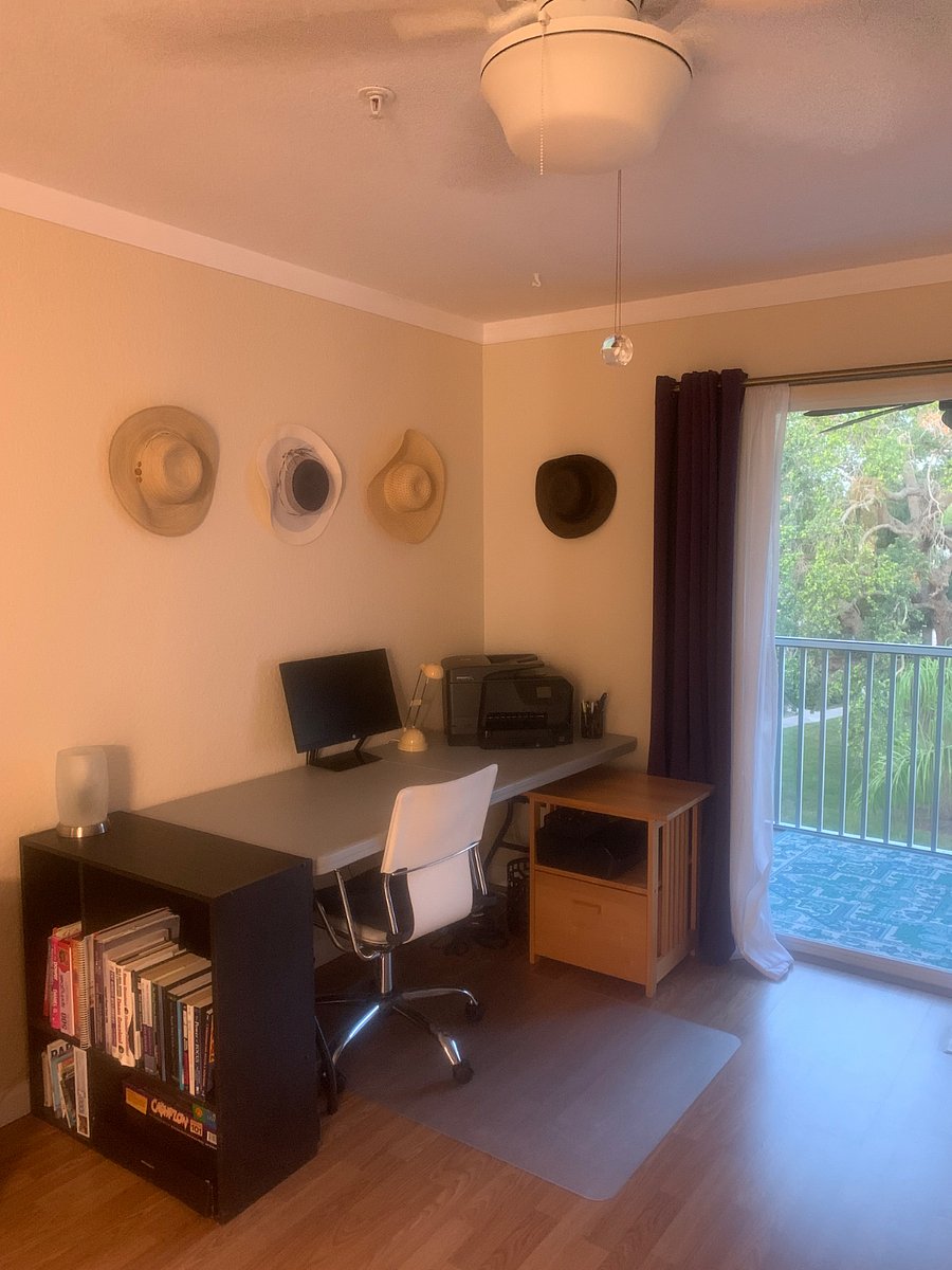 Office space in guest bedroom