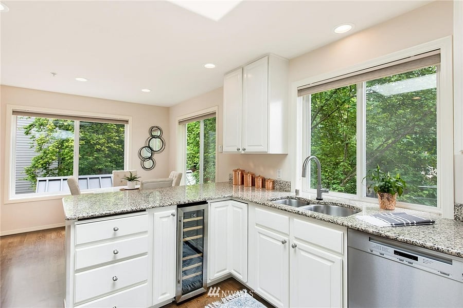 Updated Kitchen with ample windows and sunlight