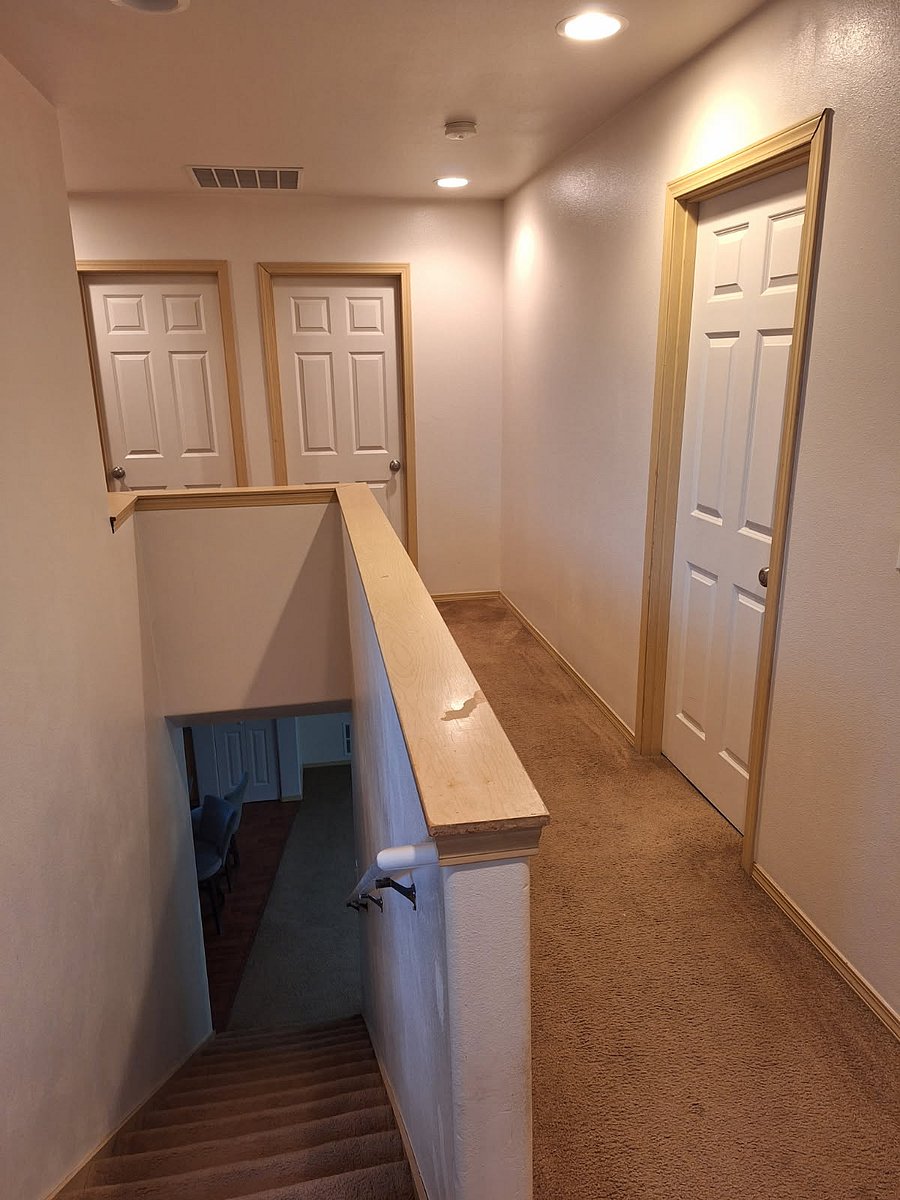 2nd floor hallway. Main Bedroom on the right. Guest bedrooms at the end of the hall. Guest bathroom to the left of the guest bedrooms.