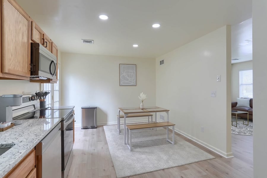 New counters, appliances, flooring and amenities