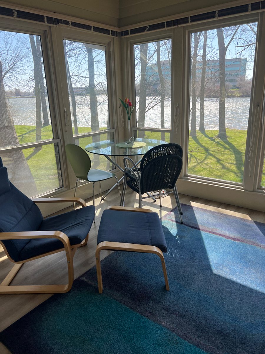 Enclosed porch to enjoy nature.