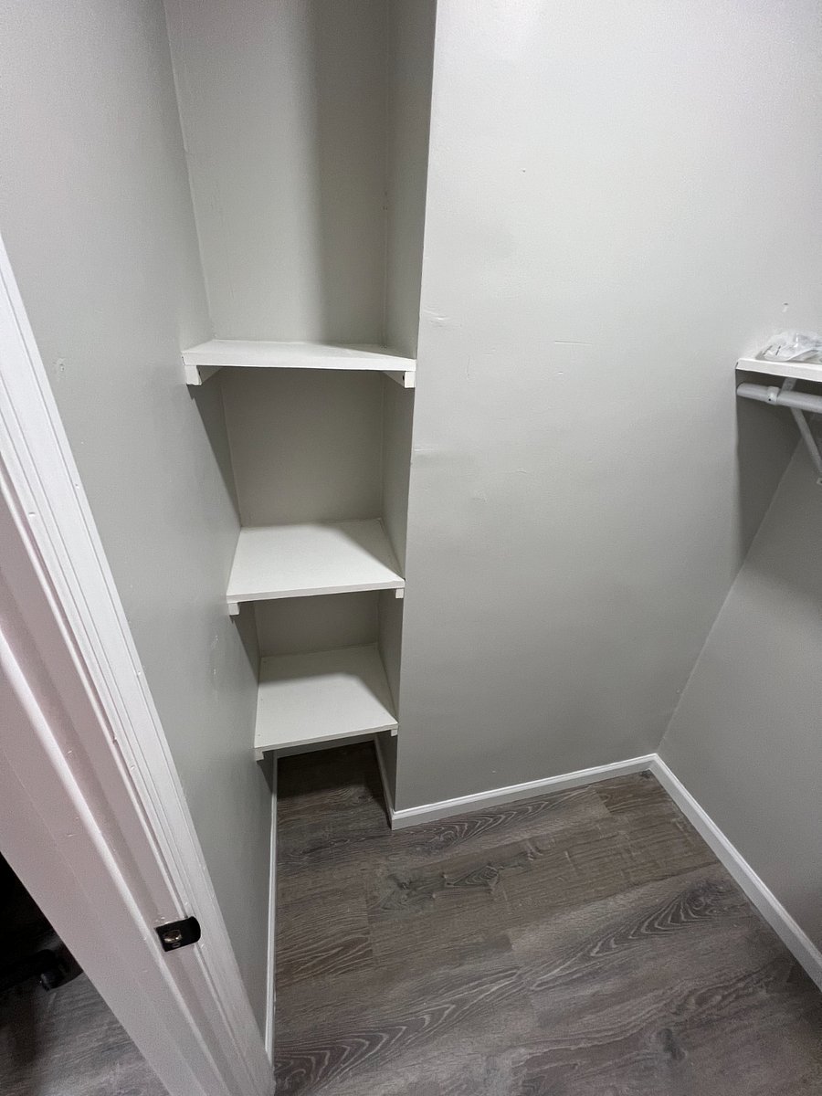 Walk-in closet inside the bedroom. Lots of storage and hanger space