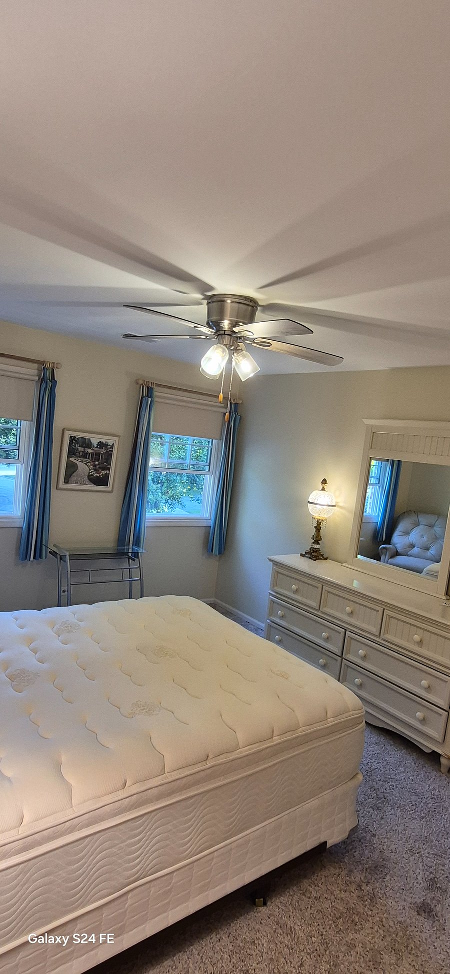 New ceiling fan and carpet