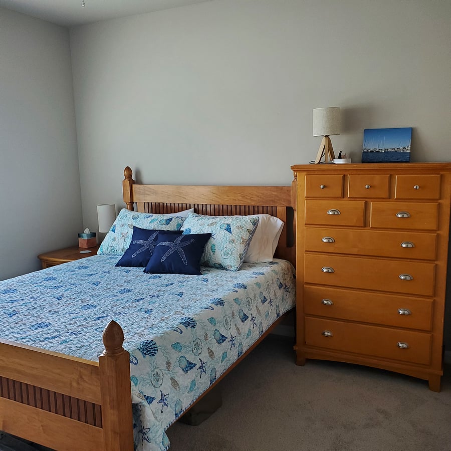 Guest bedroom 1 - Queen size, facing street