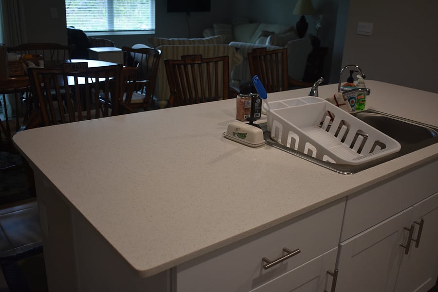 Sink has trash compactor and reverse osmosis water dispenser