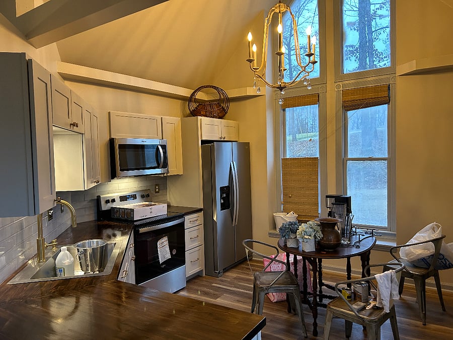 fully equipped kitchen with plenty of storage including a pantry