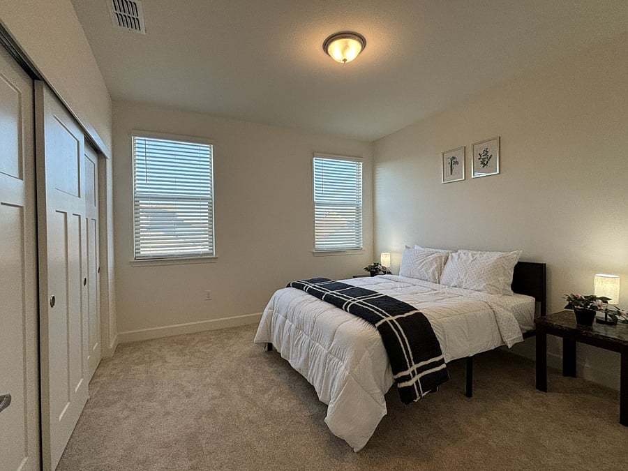 Third bedroom with extra-large closet. Brand-new Queen bed, mattress, and linen sheets