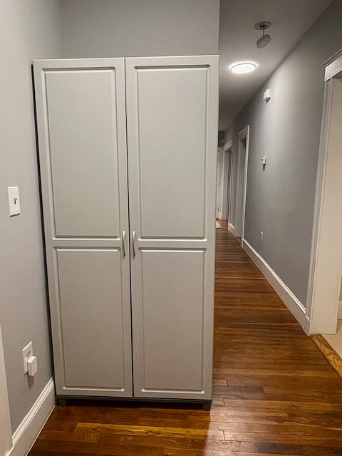 Hallway - Linen/Storage Cabinet outside of Bathroom with ample storage space.
