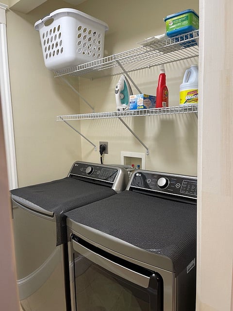 Laundry Rm (adjacent to Kitchen) with LG Washer & Dryer