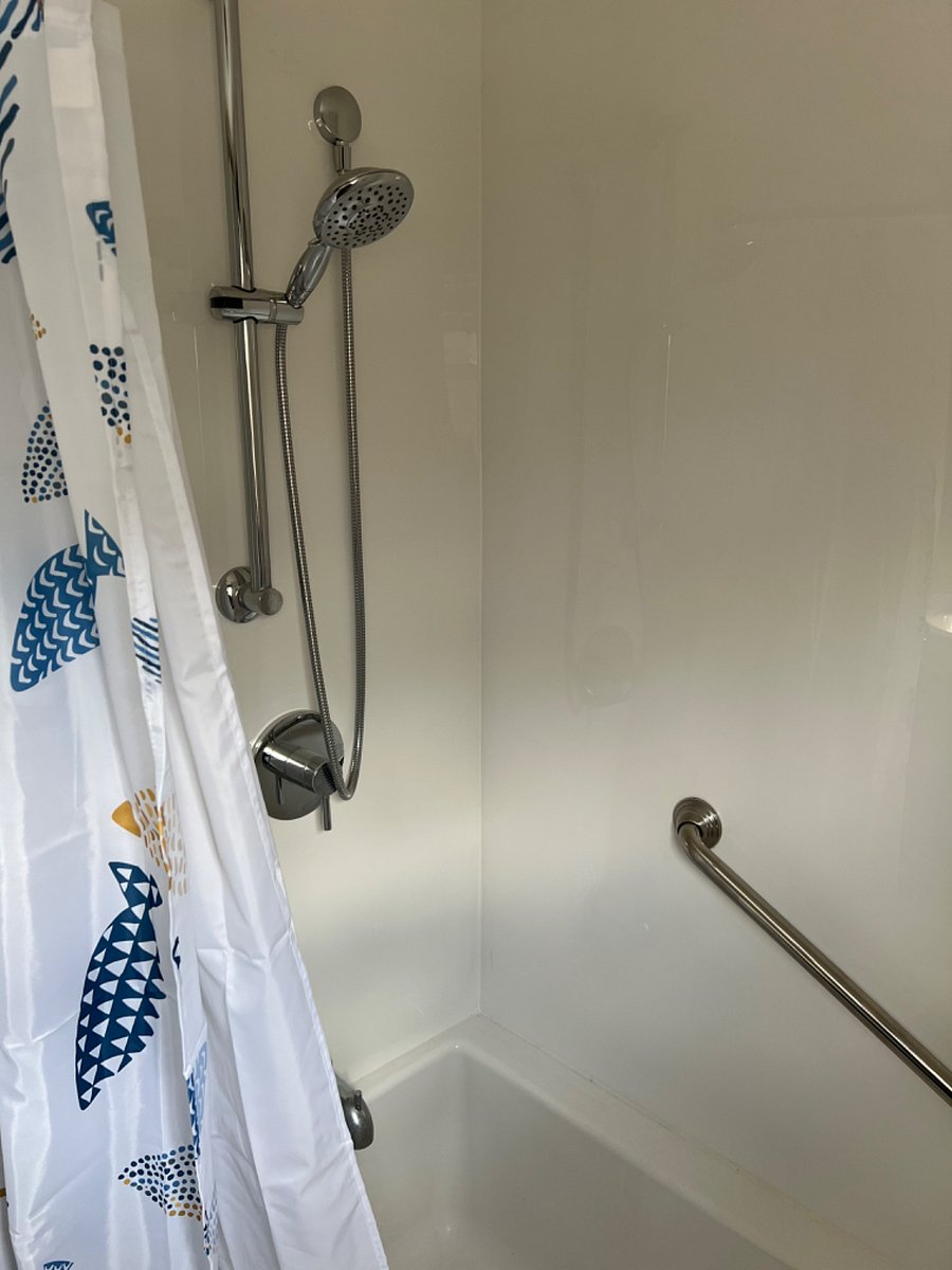 Soaker tub with handheld adjustable shower