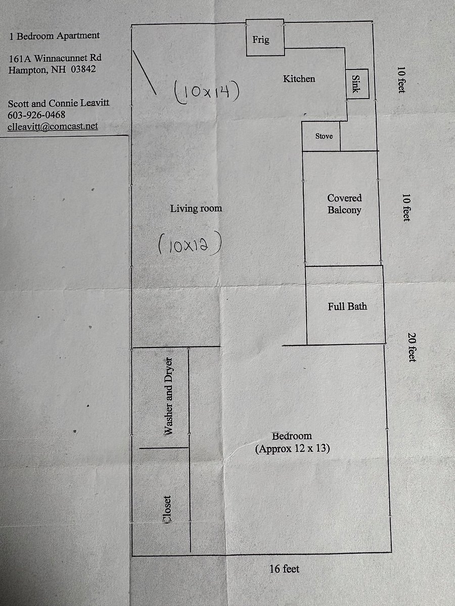 Rough floor plan of Apartment A