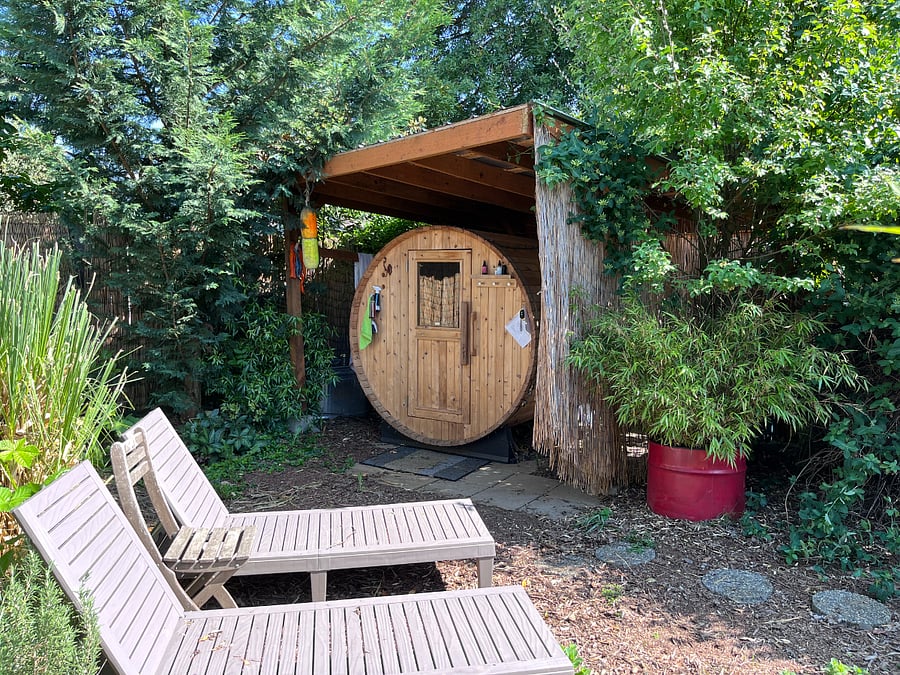 shared barrel sauna