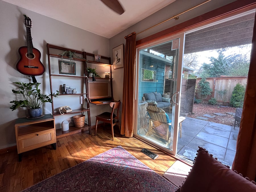 2nd bedroom & office / twin daybed / doggie door to covered patio and fenced yard 
