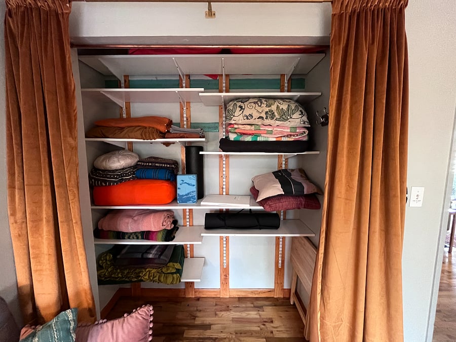 closet / yoga supplies 
