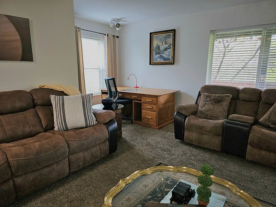 We Love these couches. They are so soft and there are recliners on each end. The loveseat/theater seat rocks too!