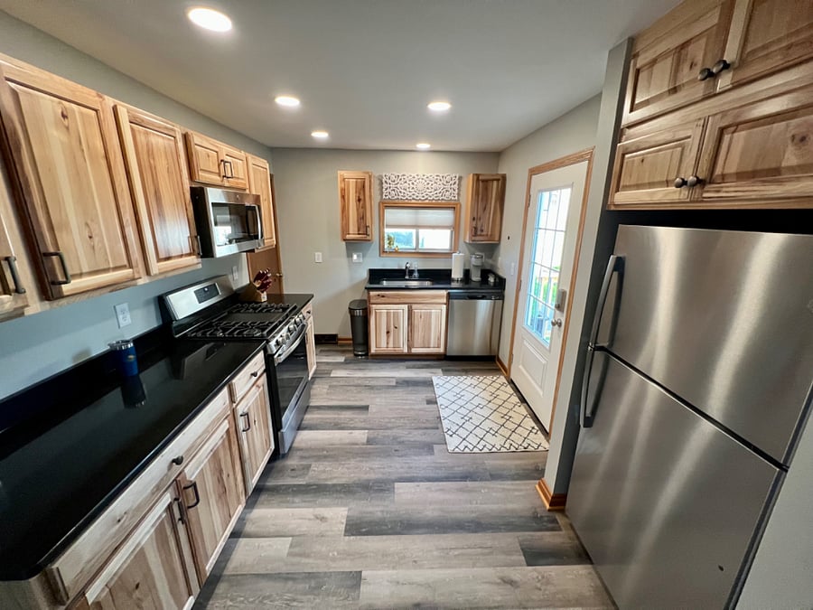 New stainless appliances, granite countertops