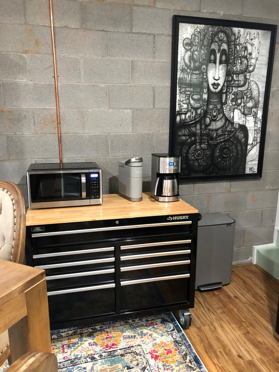 Coffee bar on kitchen island