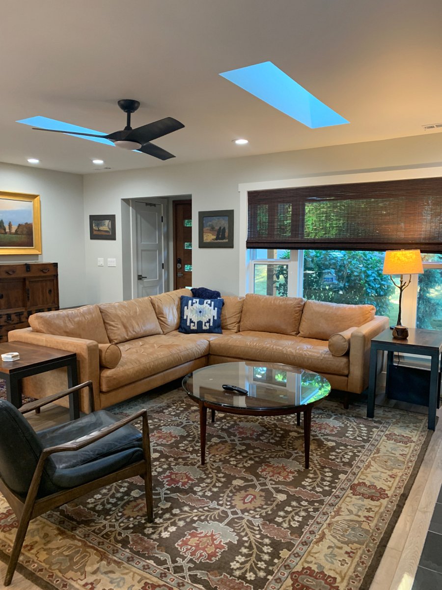 Living room leather sectional
