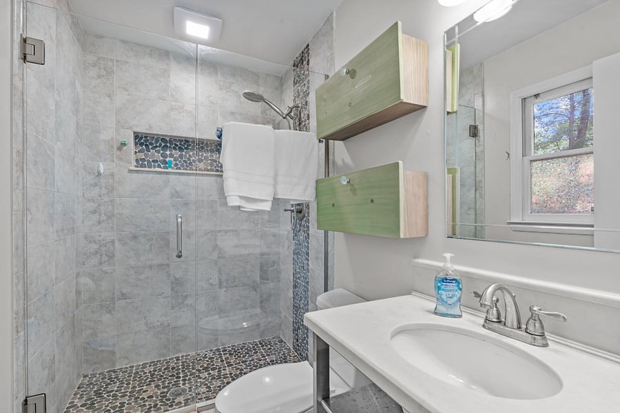 Master en suite with a luxurious walk in shower